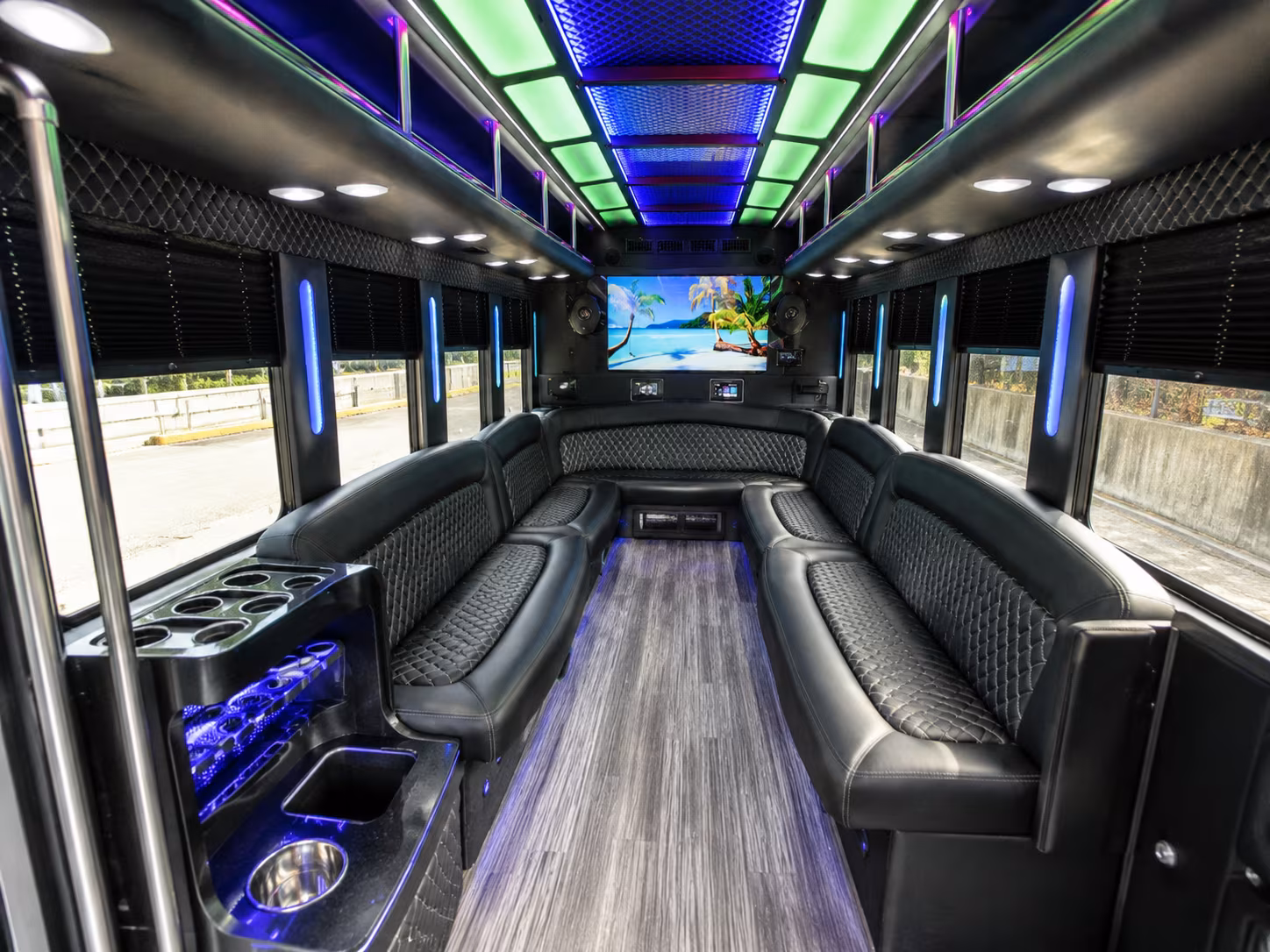 provo 18 passenger party bus inside